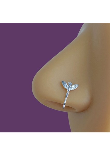 Deliksiz Gümüş Sıkıştırmalı Melek Figürlü Hızma 925 Ayar