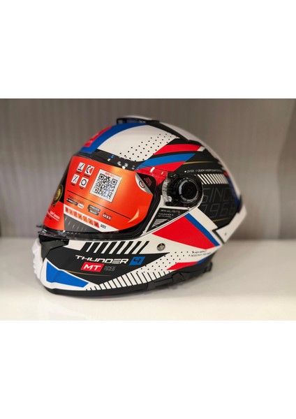 Kask mt Thunder 4 Sv Luminence A7 Mat Beyaz/mavi