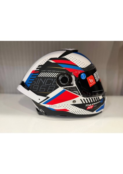 Kask mt Thunder 4 Sv Luminence A7 Mat Beyaz/mavi modelleri