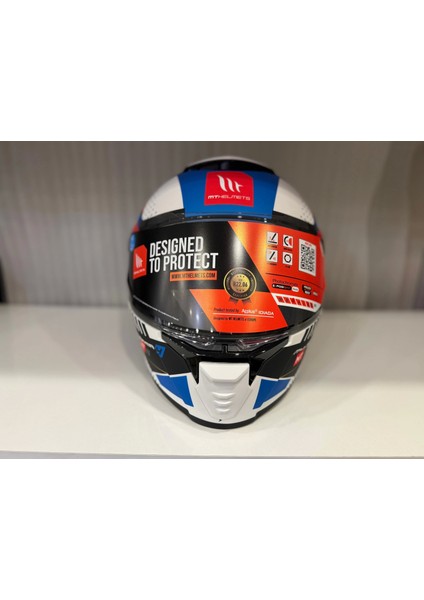 Kask mt Thunder 4 Sv Luminence A7 Mat Beyaz/mavi fırsatları