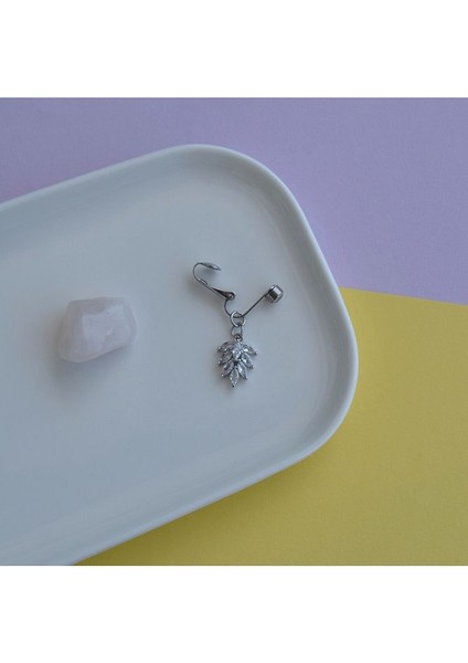 Deliksiz Yaprak Sallantılı Sıkıştırma Klipsli Göbek Piercingi Belly Piercing fırsatları