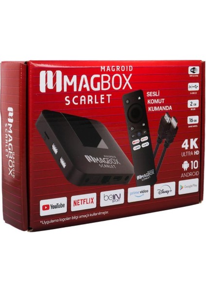 Magroid Scarlet 16 GB HDD 2 GB Ram 2.4g H313 Cpu Android Tv Box