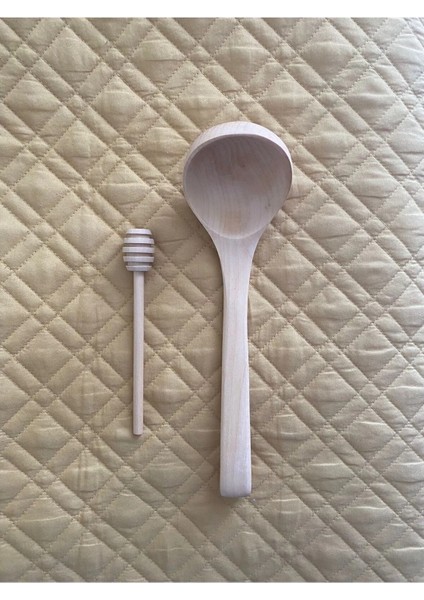 2'li Yemek Gereçleri - Bal Kaşığı + Kepçe (15CM-28CM)