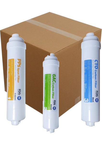 Kapalı Kasa Tezgahaltı Su Arıtma Cihazı Filtresi Ilk 3 Aşama 25 Takım 75 Adet Filtre