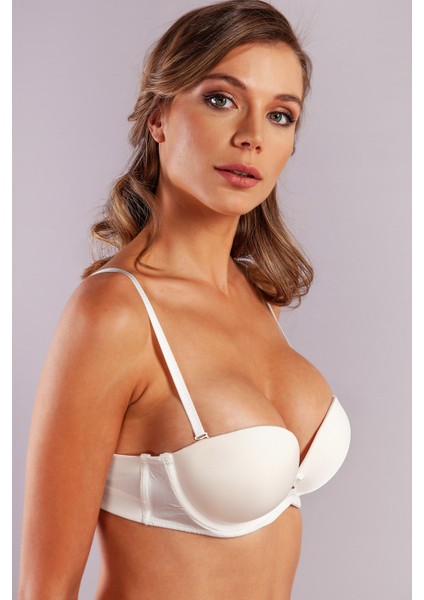 Genius Balconette Heavy Push Up Bra, Ekru Konforlu ve Şık Sütyen