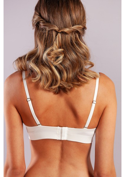 Genius Balconette Heavy Push Up Bra, Ekru Konforlu ve Şık Sütyen