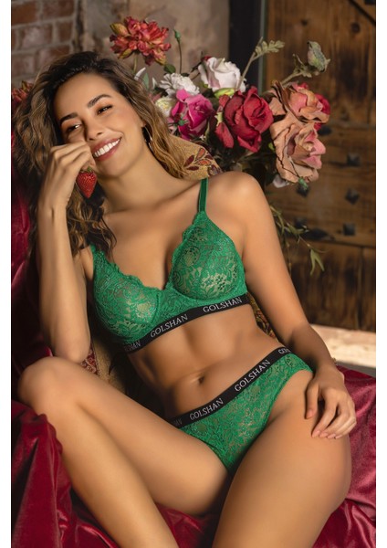 Gaudy Lace Bra, Yeşil Konforlu ve Şık Sütyen