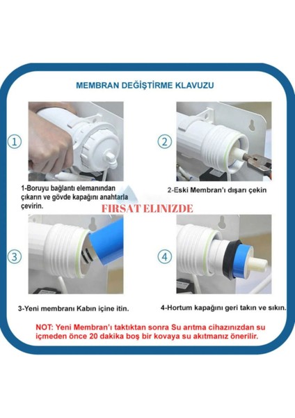 Reverse Osmosis Tezgahaltı Su Arıtma Cihazı Membran Filtre - Ana Filtre fiyatları
