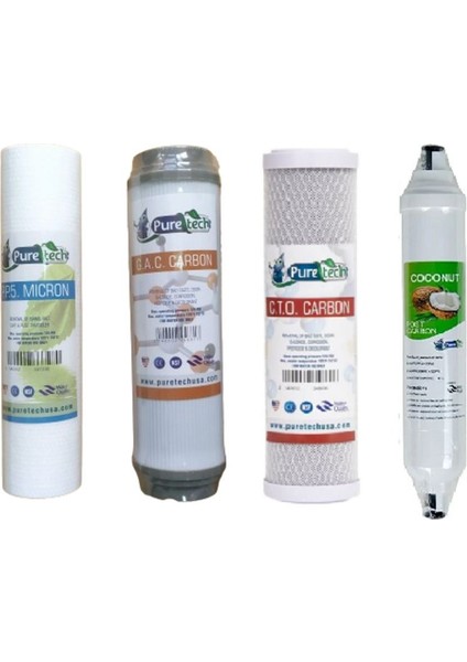 Tezgahaltı Açık Kasa Su Arıtma Cihazları Için 4 Aşama Filtre Set