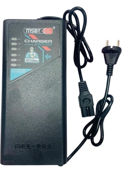 Elektrikli Bisiklet Şarj Cihazı Tam Otomatik Devre Kesicili 60W - 20 Göstergeli