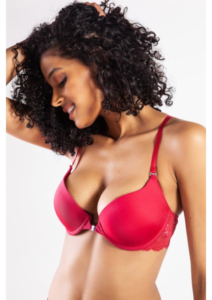 Githa Foam Cup Push Up Bra,şarap Renk Straplez Konforlu ve Şık Sütyen