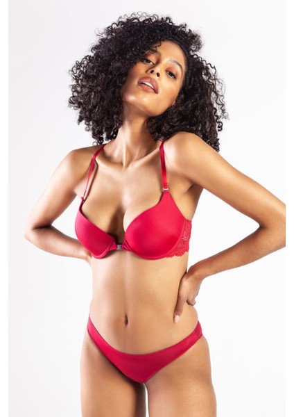 Githa Foam Cup Push Up Bra,şarap Renk Straplez Konforlu ve Şık Sütyen