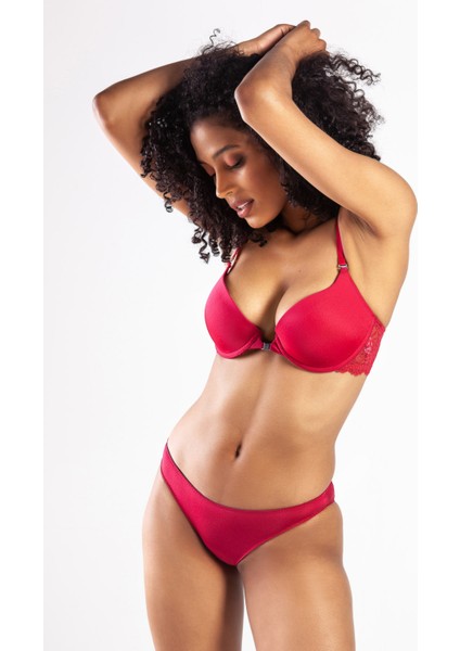 Githa Foam Cup Push Up Bra,şarap Renk Straplez Konforlu ve Şık Sütyen