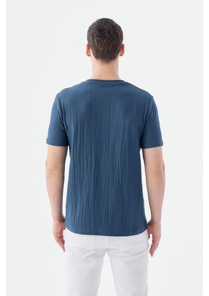 Lacivert Slim Fit Bisiklet Yaka T-Shirt fırsatları