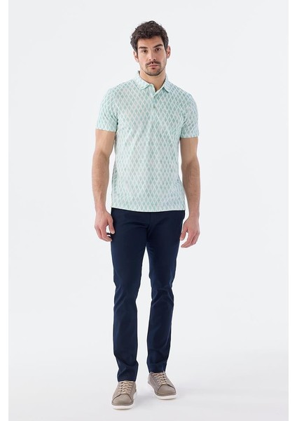 Gri Slim Fit Pgömlek Yaka Erkek T-Shirt