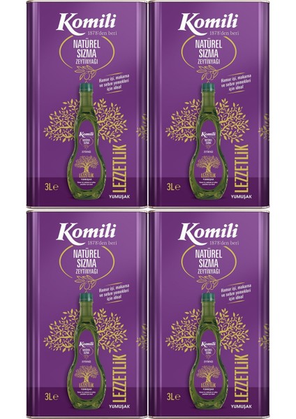 Zeytinyağı 12LT Natural Ege Sızması (Teneke) (4pk*3lt)