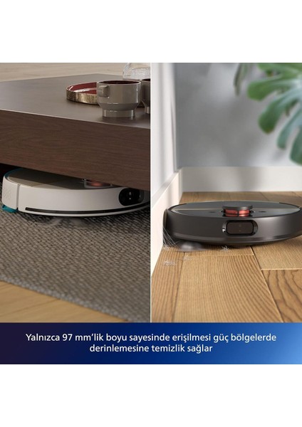 Aqua Islak ve Kuru Temizlik Robotu, Güçlü 5200 Mah Li-Ion PIL,5000 Pa 360 Lazer Navigasyon, EPA11