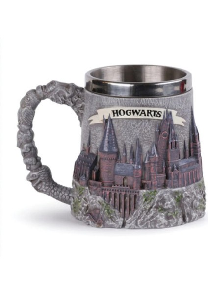 Harry Potter Howarts 3D Kabartmalı Dış Yüzey Içi Çelik Kupa Termos Hediyelik
