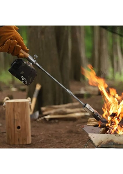 Üç Parçalı Uzun Alev Tabancası – Ayarlanabilir, Katlanabilir, Taşınabilir Kamp Tüplü Torch | 7500W Yüksek Güç | Gaz Dönüştürücü Başlıklı