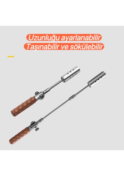 Üç Parçalı Uzun Alev Tabancası – Ayarlanabilir, Katlanabilir, Taşınabilir Kamp Tüplü Torch | 7500W Yüksek Güç | Gaz Dönüştürücü Başlıklı indirimleri
