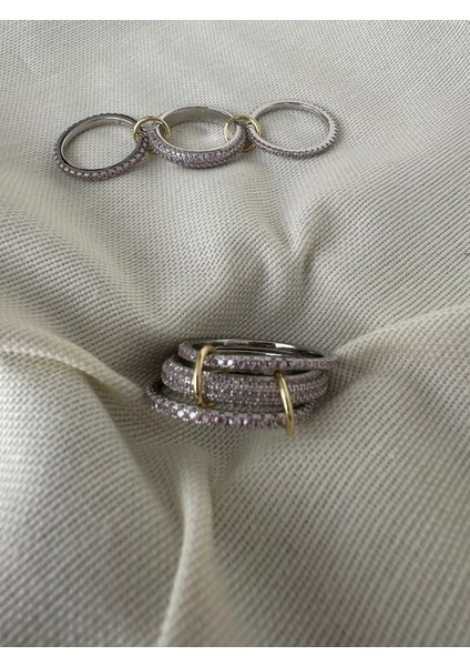 Özel Seri Pembe Taşlı 3lü Tam Tur Yüzük fırsatları