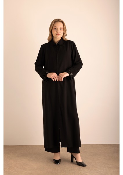 Kolları Işleme Detaylı Pardösü