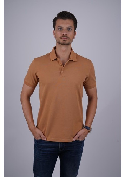 Taba Yaka Desenli Erkek Polo Yaka Tişört modelleri