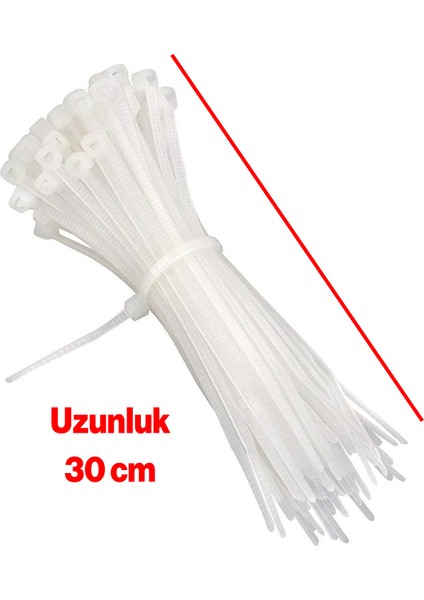 Plastik Cırt Kelepçe (100 Adet)0 4.8X300 mm Beyaz Renk Zip Kablo Bağı Çok Amaçlı Bağlama modelleri