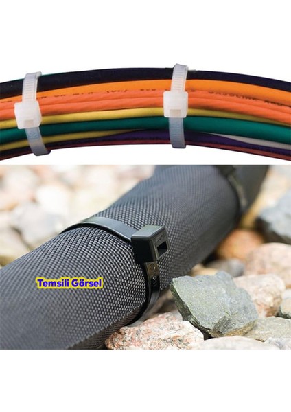 Plastik Cırt Kelepçe (100 Adet)0 4.8X300 mm Beyaz Renk Zip Kablo Bağı Çok Amaçlı Bağlama indirimleri