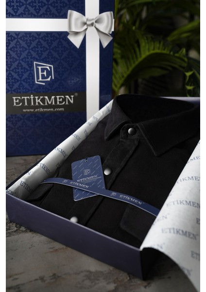 Siyah Slimfit Gerçek Kot Erkek Gömlek
