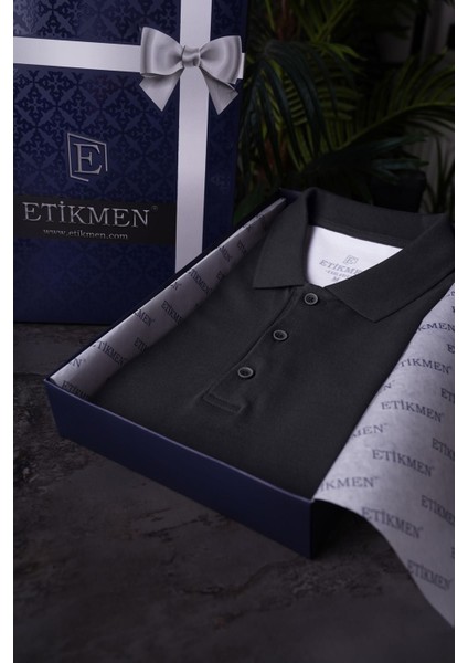 Füme Gri Çift Renkli Erkek Polo Yaka Tişört fırsatları