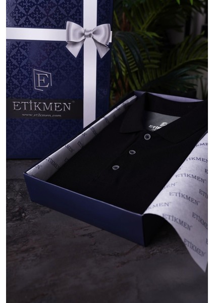 Füme Siyah Çift Renkli Erkek Polo Yaka Tişört fırsatları