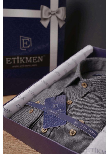 Füme Düz Slimfit Oduncu Erkek Gömlek fırsatları