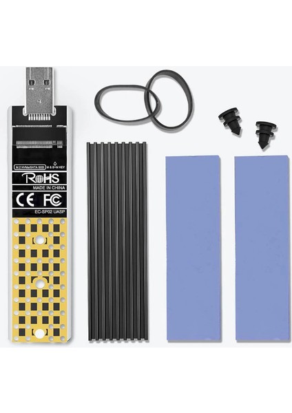 SP02 Nvme/sata M.2 To USB 3.2 Gen 2, 10GBPS, 8tb Destekli, M.2 USB Dönüştücü (Soğutuculu)