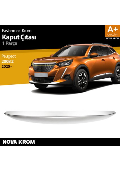 Peugeot 2008 2 Krom Kaput Çıtası 2020-2023