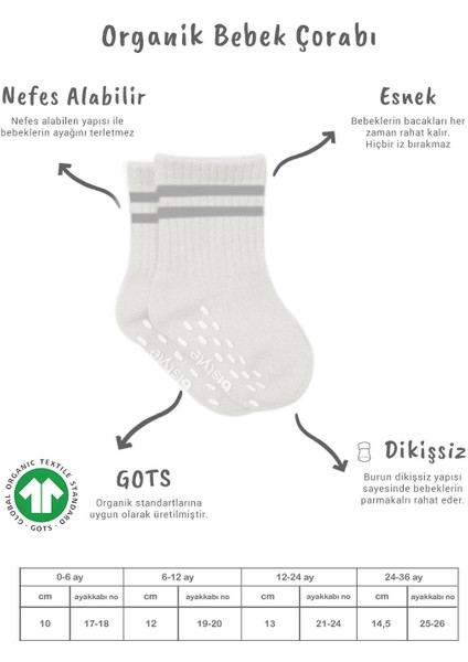 Organik Kız Erkek Bebek Çocuk 5li Çemberli Kaymaz Penye Soket Kutulu fiyatları