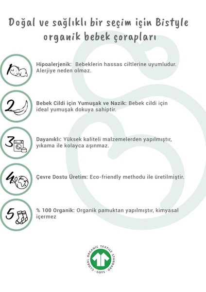 Organik Kız Erkek Bebek Çocuk 5li Çemberli Kaymaz Penye Soket Kutulu modelleri