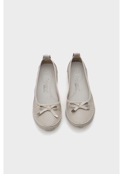 Breeze Saraçlı Lazerli Deri Kadın Babet