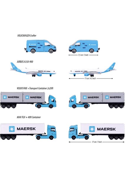 Maersk Transport Vehicles Logistic Series Man TGX+40FT Container