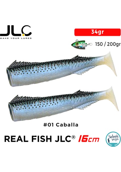 Real Fish 16cm 34gr #01 Caballa Silikon Kuyruk (2 Adet)