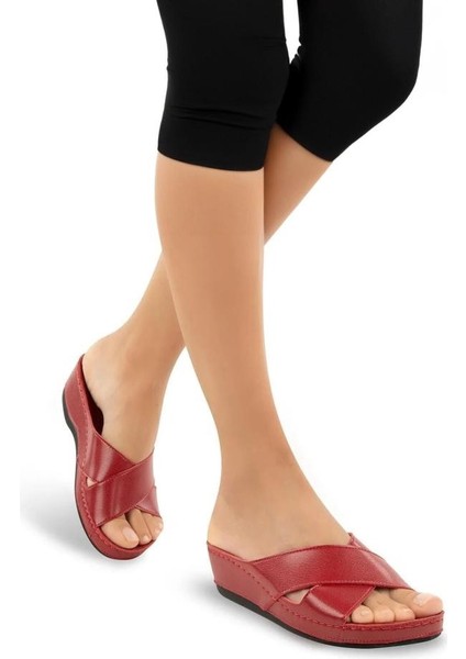 Active 31135-005 Topuk Jelli Anatomik Taban Kadın Terlik Kırmızı 36-40