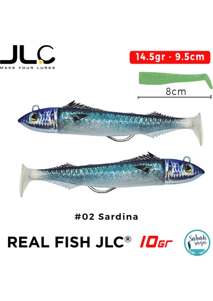 Real Fish 10 Combo Set 14.5gr 9.5cm #02 Sardina (2+2) Silikon Balık