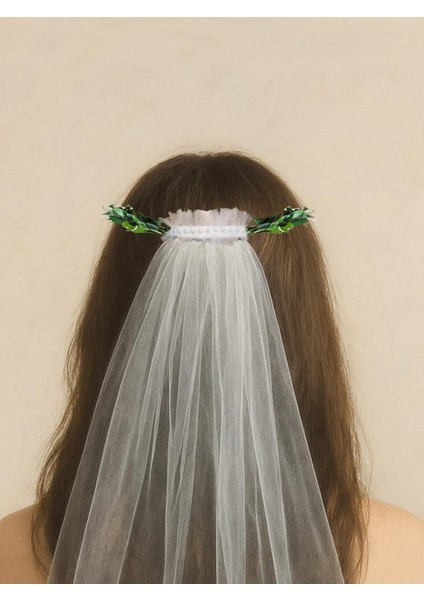Bride Duvaklı Taç Bekarlığa Veda Parti Tacı Yeşil Yapraklı fiyatları
