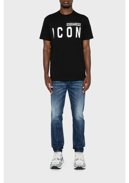 Baskılı % 100 Pamuk Regular Fit Bisiklet Yaka T Shirt Erkek T Shirt S79GC0080 S23009 980