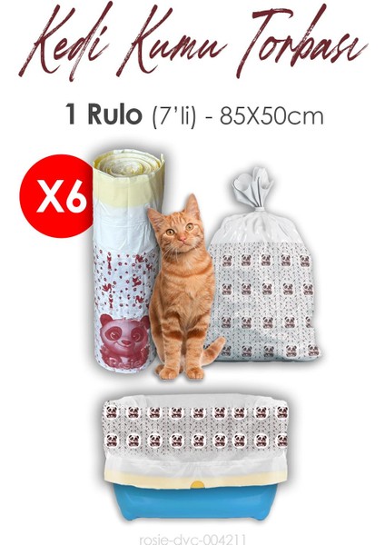 6 Adet 85X50CM Kedi Kumu Torbası