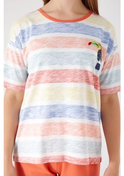 Roly Poly Sloping Krem Kadın Kısa Kol Pijama Takım fırsatları