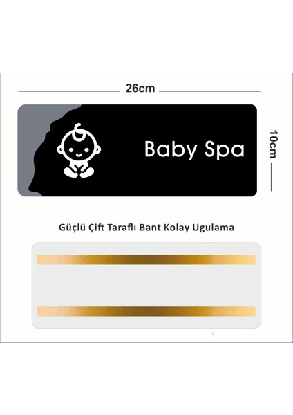Baby Spa - Ofis Departman Kapı Isimliği, Yönlendirme Levhası 26X10 cm fiyatları