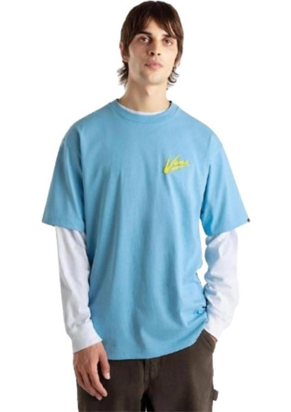 Brush Script Loose Ss VN000K42E2W1 Mavi Tişört modelleri