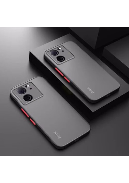 Xiaomi Mi 13T / Mi 13T Pro Kılıf Mat Parmak Izi Yapmaz Kamera Korumalı Renkli Tuşlu Buzlu Silikon Kapak Logo Gösterir