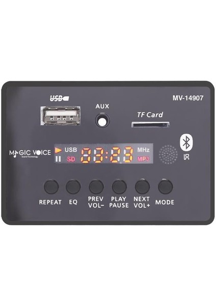 MV-14907 Usb-Sd-Aux-Bluetooth Mikrofonlu Kumandalı Ekranlı Oto Teyp Çevirici Dijital Player Board